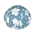 thumbnail image 1 of KLL Lilies Flowers Pattern Shower Cap & Bath Cap for Women,Reversible Oversized Waterproof Shower Caps for all Hair Lengths,Elastic Reusable Bathing Hair Cap, 1 of 6