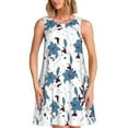 thumbnail image 1 of KLL Lilies Flowers Pattern Womens Summer Dresses 2025,Loose Round Neck Sleeveless Sundresses Tank Dresses with Pockets, 1 of 7