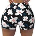 thumbnail image 1 of KLL Lilies Flowers Pattern Workout Shorts for Women Scrunch Short Gym Yoga Running Sport Active Exercise Fitness Shorts, 1 of 8