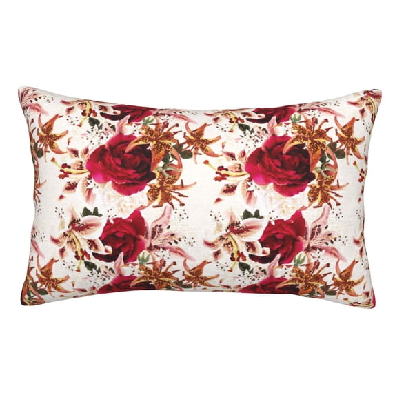 KLL Lilies Flowers Pillow Covers Envelope Closure,Super Soft and Cozy Fuzzy Fleece Pillow Case Cover (No pillow core) 16"x24"