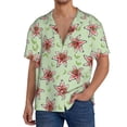 thumbnail image 1 of KLL Lilies Flowers Print Men's Shirt Short Sleeve Button Down Summer Cuba Beach Shirts- 4X-Large, 1 of 5