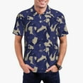 thumbnail image 1 of KLL Lilies Flowers Print Men's Short Sleeve Golf Polo,Three-Button Polo Shirts Summer Fashion Golf Shirt-4X-Large, 1 of 6
