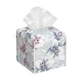 thumbnail image 1 of KLL Lilies Flowers Print Tissue Box Cover,Leather Tissue Holder Square Facial Tissue Case Facial Paper Organizer Dispenser for Bathroom, Vanity Countertop, 1 of 7
