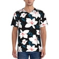 thumbnail image 1 of KLL Lilies Flowers for Men's Baseball Shirts,Short Sleeve Casual Shirts Button Down Shirt for Men Beach Summer Wedding Shirt-4X-Large, 1 of 7