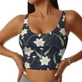thumbnail image 1 of KLL Lilies Flowers for Workout Tank Tops for Women,U Back Fitness Top Built in Shelf Bras Padded Fit for Yoga Gym-Medium, 1 of 8