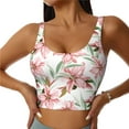thumbnail image 1 of KLL Lilies Flowers for Workout Tank Tops for Women,U Back Fitness Top Built in Shelf Bras Padded Fit for Yoga Gym-X-Large, 1 of 8