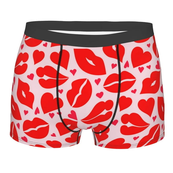 KLL Lips Kiss Men's Cotton Boxer Briefs Underwear-Medium