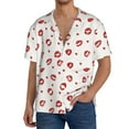 thumbnail image 1 of KLL Lips Kiss Print Men's Shirt Short Sleeve Button Down Summer Cuba Beach Shirts- 4X-Large, 1 of 5