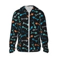 thumbnail image 1 of KLL Little Fish Skeleton Print Men's Women’s UPF 50+ Sun Protection Outdoor Hoodie Jacket Long Sleeve Fishing Hiking Performance Shirt-X-Large, 1 of 6