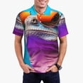 thumbnail image 1 of KLL Lizard With Sunglasses Colorful Print Men's Short Sleeve Golf Polo,Three-Button Polo Shirts Summer Fashion Golf Shirt-XX-Large, 1 of 6