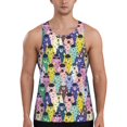 thumbnail image 1 of KLL Llamas Colorful Print Men's Muscle Gym Workout Stringer Tank Tops Bodybuilding Fitness T-Shirts Tank Tops Men-X-Large, 1 of 7