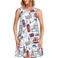 thumbnail image 1 of KLL London Landmark2 Pattern Womens Summer Dresses 2025,Loose Round Neck Sleeveless Sundresses Tank Dresses with Pockets, 1 of 7