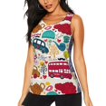 thumbnail image 1 of KLL London Symbols Print Womens Tank Top Sleeveless Workout Tops Athletic Running Shirts Yoga Gym Clothes-Large, 1 of 7