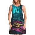 thumbnail image 1 of KLL Lost Golden Key Pattern Womens Summer Dresses 2025,Loose Round Neck Sleeveless Sundresses Tank Dresses with Pockets, 1 of 7