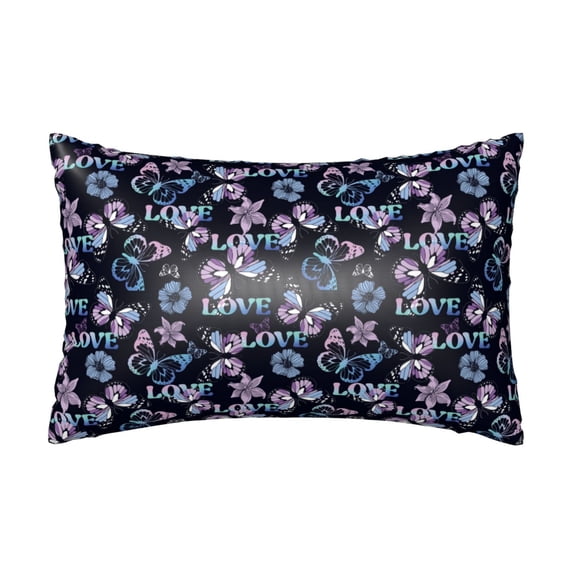 KLL Love Butterflies Pattern Silk Pillowcase for Hair and Skin Standard Size 20"X 30" Soft Breathable Pillow Covers for Sleeping