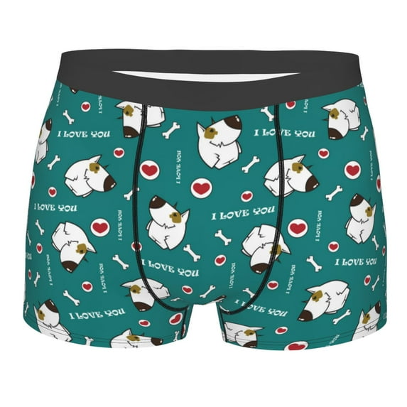 KLL Love Dog Men's Cotton Boxer Briefs Underwear-Large