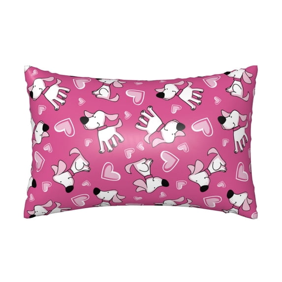 KLL Love Dog Pattern Silk Pillowcase for Hair and Skin Standard Size 20"X 30" Soft Breathable Pillow Covers for Sleeping