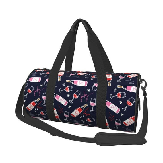 KLL Love Wine Duffle Bag For Men Women Sport Gym Fitness Tote Travel Training Workout Basketball Football Weekender