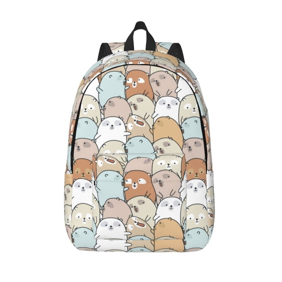 KLL Lovely Bear Print Travel Laptop Backpack - College Backpack Business Work Bag Nurse Bag Casual Daypack for Weekender Business Hiking -Medium