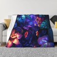 thumbnail image 1 of KLL Magic Colorful Forest Leaves Print Fleece Throw Blanket, Horizontal Fleece Bedding Cute Soft Blankets Comfy Fleece Flannel Plush Home Decor for Couch & Bed -80"x60", 1 of 9