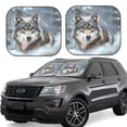 thumbnail image 1 of KLL Majestic Snowy Wolf Windshield Sun Shade 2-Piece Foldable Car Front Window Sunshade for Most Sedans SUV Truck- Small, 1 of 5