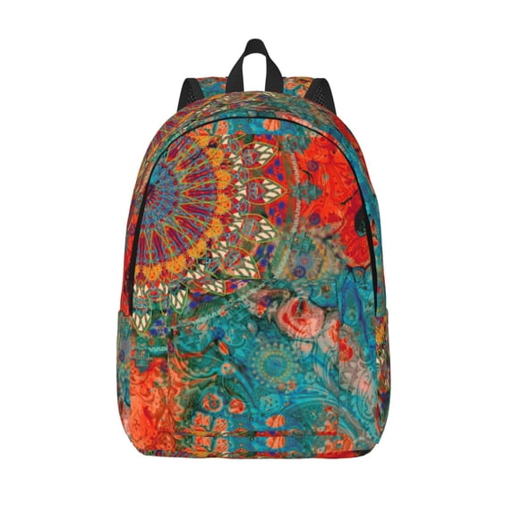 KLL Mandala Colorful Print Travel Laptop Backpack - College Backpack Business Work Bag Nurse Bag Casual Daypack for Weekender Business Hiking -Medium