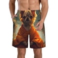 thumbnail image 1 of KLL Maple Leaf Meditating Chihuahua Men's Casual Summer Beach Shorts Hawaiian Shorts with Pockets-XX-Large, 1 of 5