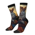 thumbnail image 1 of KLL Maple Leaf Meditating Squirrel Print Cool Socks Men's Women's Crew Socks Funny Crazy Novelty Stockings, 1 of 6