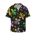 thumbnail image 1 of KLL Mardi Gras Carnival4 Print Men's Shirt Short Sleeve Button Down Summer Cuba Beach Shirts- XX-Large, 1 of 7