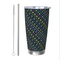 thumbnail image 1 of KLL Mardi Gras Strings of Beads Print 40oz Stainless Steel Insulated Car Cup with Spillproof Lid - Keep Your Drink Hot or Cold on the Go-Straw Two-piece Set, 1 of 8