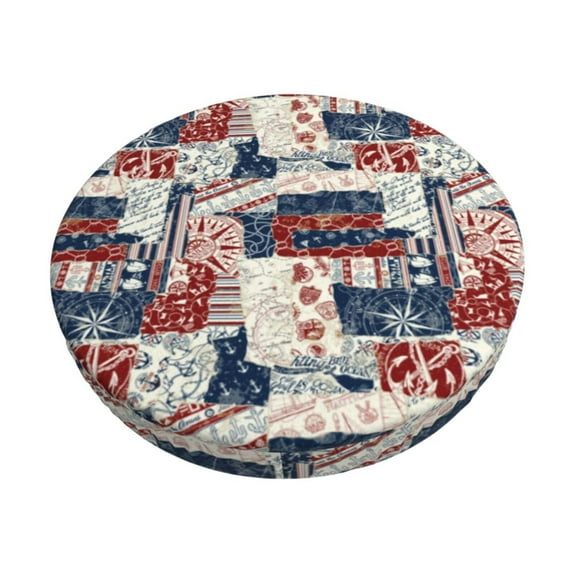 KLL Marine Sailing Round Bar Chair Cushion Cover 12 inch ,Bar Stool Protector with Elastic, Soft Washable