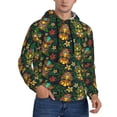 thumbnail image 1 of KLL Mask Tropical Flower Print Mens Hoodie Long Sleeve Casual Pullover Hooded Sweatshirt Fashion Drawstring Hoodies with Pocket-Small, 1 of 6