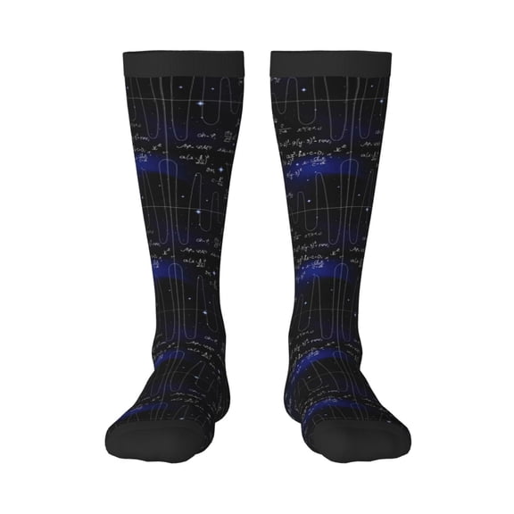 KLL Mathematica Science Print Cool Socks Men's Women's Crew Socks Funny Crazy Novelty Stockings