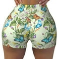 thumbnail image 1 of KLL Meadow Plants And Butterflies Pattern Workout Shorts for Women Scrunch Short Gym Yoga Running Sport Active Exercise Fitness Shorts, 1 of 5