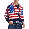 thumbnail image 1 of KLL Memorial Day Print Mens Hoodie Long Sleeve Casual Pullover Hooded Sweatshirt Fashion Drawstring Hoodies with Pocket-Large, 1 of 6