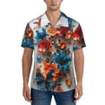 thumbnail image 1 of KLL Men's Hawaiian Shirt Short Sleeve Button Down Beach Shirts-3D Butterfly, 1 of 5