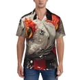 thumbnail image 1 of KLL Men's Hawaiian Shirt Short Sleeve Button Down Beach Shirts-Abstract Red Koi Fish Art, 1 of 5