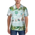 thumbnail image 1 of KLL Men's Hawaiian Shirt Short Sleeve Button Down Beach Shirts-Animals Riding Across The Sky, 1 of 5