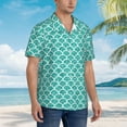 thumbnail image 1 of KLL Men's Hawaiian Shirt Short Sleeve Button Down Beach Shirts-Aquamarine Glitter1, 1 of 6