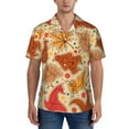 thumbnail image 1 of KLL Men's Hawaiian Shirt Short Sleeve Button Down Beach Shirts-Autumn Animal Maple Leaves, 1 of 5