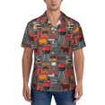 thumbnail image 1 of KLL Men's Hawaiian Shirt Short Sleeve Button Down Beach Shirts-BBQ Icons, 1 of 5
