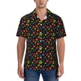 thumbnail image 1 of KLL Men's Hawaiian Shirt Short Sleeve Button Down Beach Shirts-Berries, 1 of 5