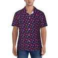thumbnail image 1 of KLL Men's Hawaiian Shirt Short Sleeve Button Down Beach Shirts-Blackberries, 1 of 5