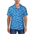 thumbnail image 1 of KLL Men's Hawaiian Shirt Short Sleeve Button Down Beach Shirts-Blue Maple Leaf, 1 of 5