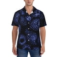 thumbnail image 1 of KLL Men's Hawaiian Shirt Short Sleeve Button Down Beach Shirts-Blue-Purple Raspberries, 1 of 1