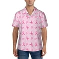 thumbnail image 1 of KLL Men's Hawaiian Shirt Short Sleeve Button Down Beach Shirts-Breast Cancer Awareness 1, 1 of 5