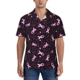 thumbnail image 1 of KLL Men's Hawaiian Shirt Short Sleeve Button Down Beach Shirts-Breast Cancer Awareness3, 1 of 5