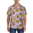 thumbnail image 1 of KLL Men's Hawaiian Shirt Short Sleeve Button Down Beach Shirts-Cartoon Avocados, 1 of 5