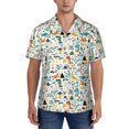 thumbnail image 1 of KLL Men's Hawaiian Shirt Short Sleeve Button Down Beach Shirts-Cartoon Dinosaur, 1 of 5