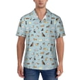 thumbnail image 1 of KLL Men's Hawaiian Shirt Short Sleeve Button Down Beach Shirts-Cartoon Doodle Puppy, 1 of 5
